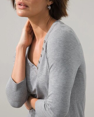 Zenergy Ribbed Trim V-neck Tunic