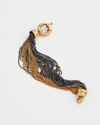 Multi Strand Mixed Metal Bracelet click to view larger image.