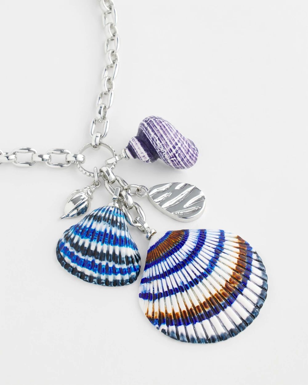 Silver-Tone Seashell Pendant Necklace