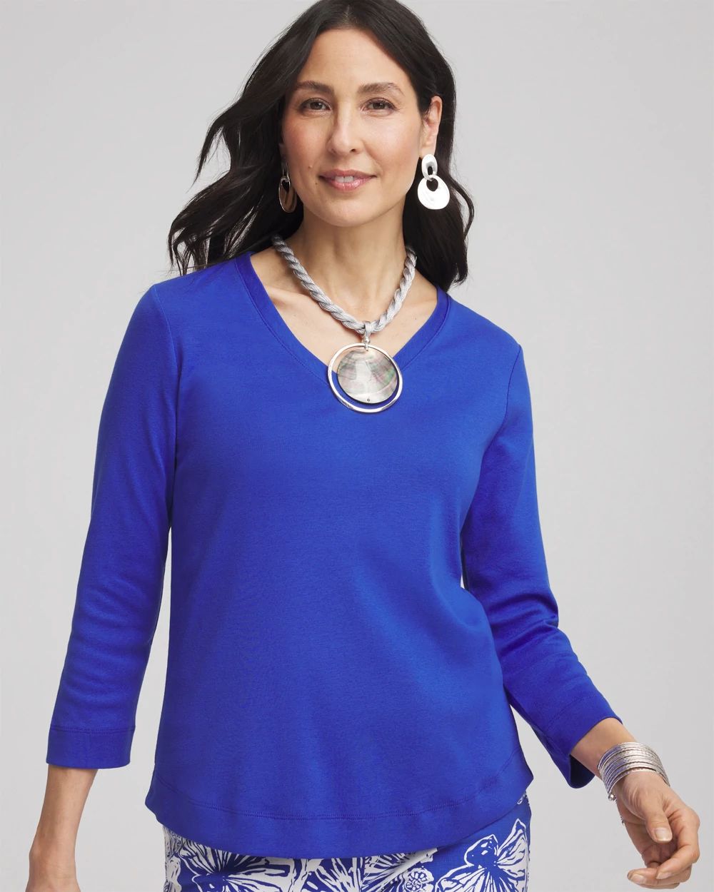 Everyday 3/4 Sleeve V-Neck Tee