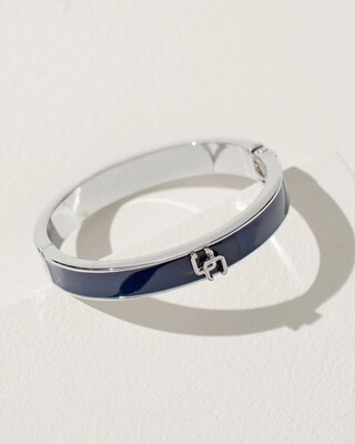 Thin Hinged Blue Bangle Bracelet