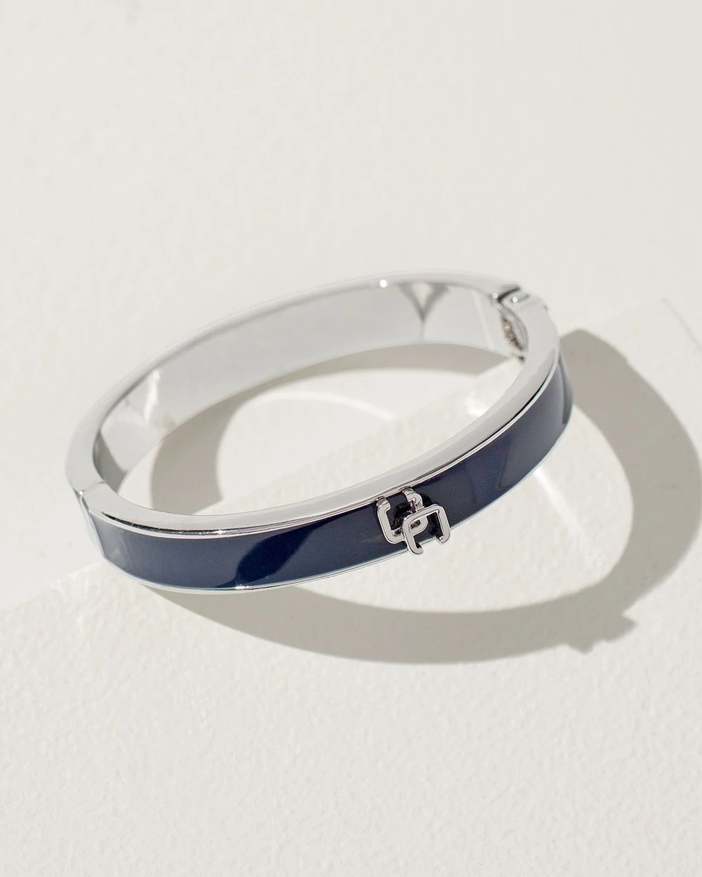 Thin Hinged Blue Bangle Bracelet