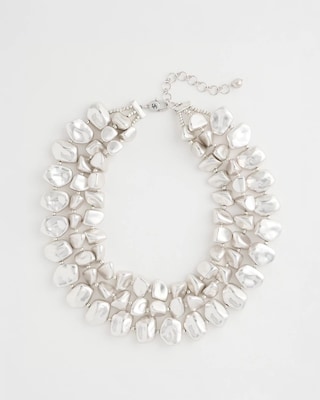 Chunky Silver Multi-Strand Necklace