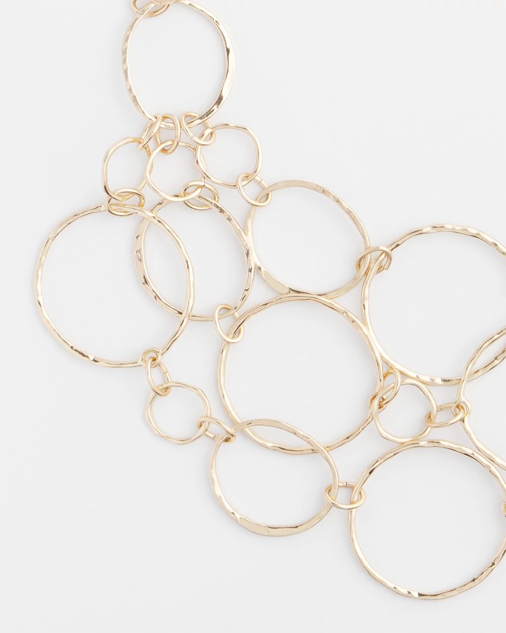 Short Goldtone Multi-Strand Link Necklace
