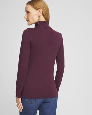 Ecovero™ Button Cuff Turtleneck Sweater click to view larger image.