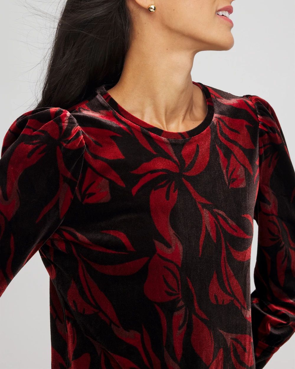 Velvet Rose Banded-Cuff Top