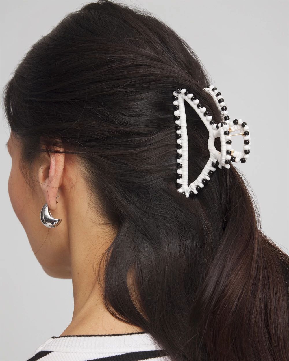 Bead Embellished Raffia Hair Clip