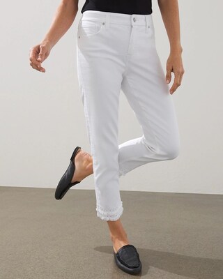 Girlfriend Double Fray White Crops