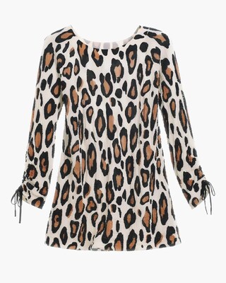Cheetah-Print Tie Pullover