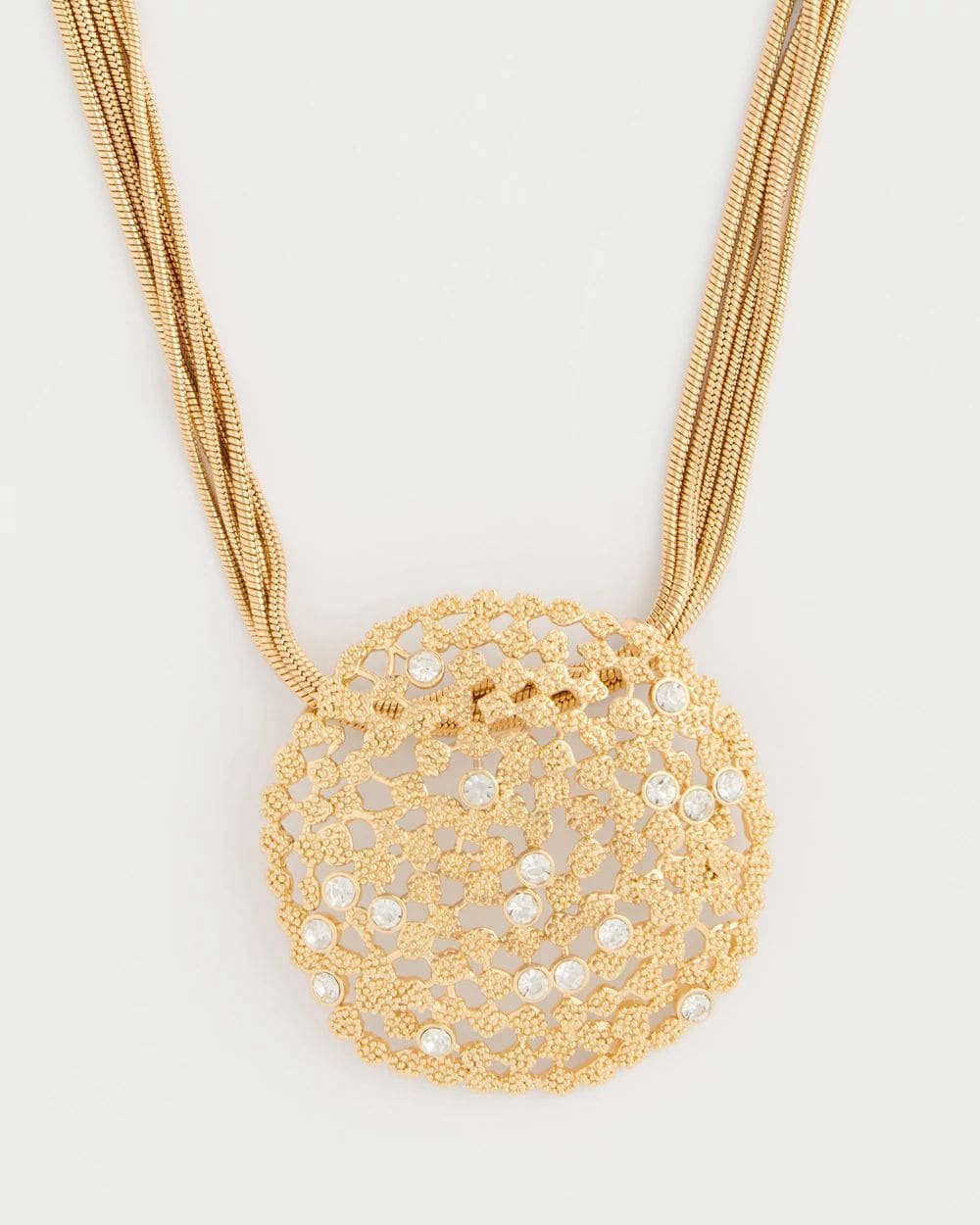 Sea Foam Medallion Pendant Necklace click to view larger image.