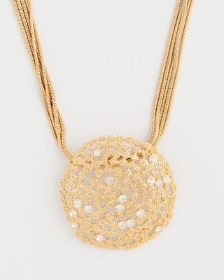 Sea Foam Medallion Pendant Necklace click to view larger image.