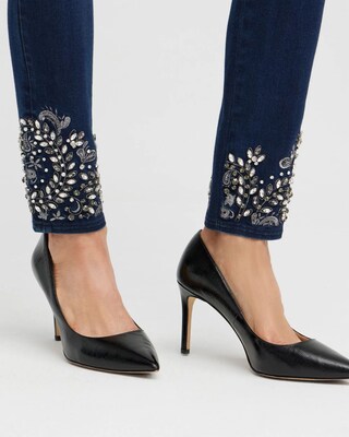 Jeweled Hem Pull-on Jeggings