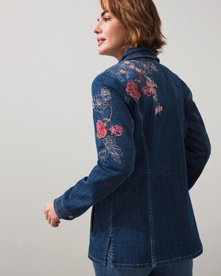 Floral Embroidered Denim Jacket