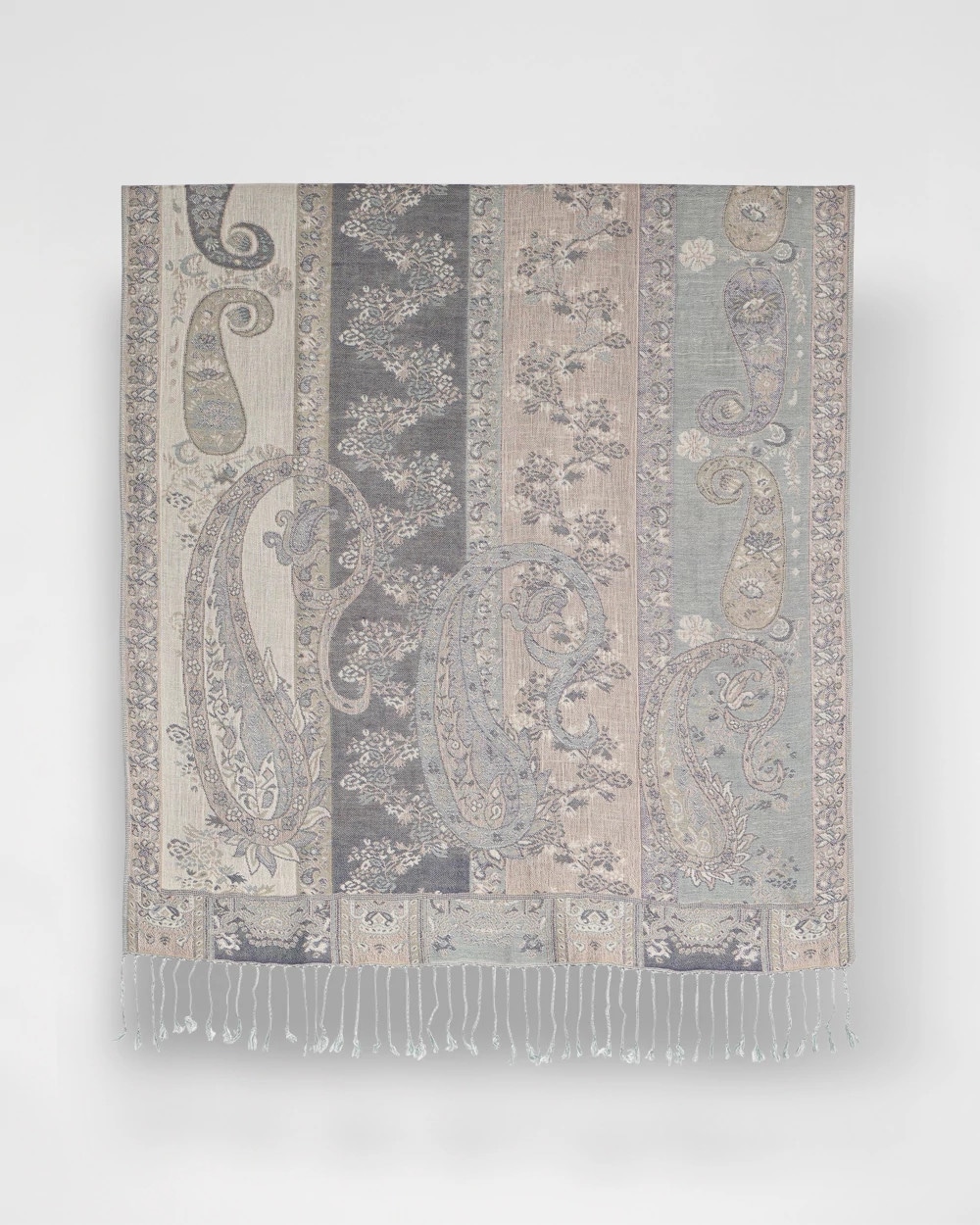 Paisley Jacquard Fringe Oblong Scarf