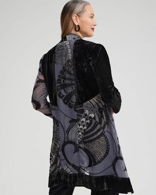 Travelers Collection Velvet Peacock Burnout Kimono