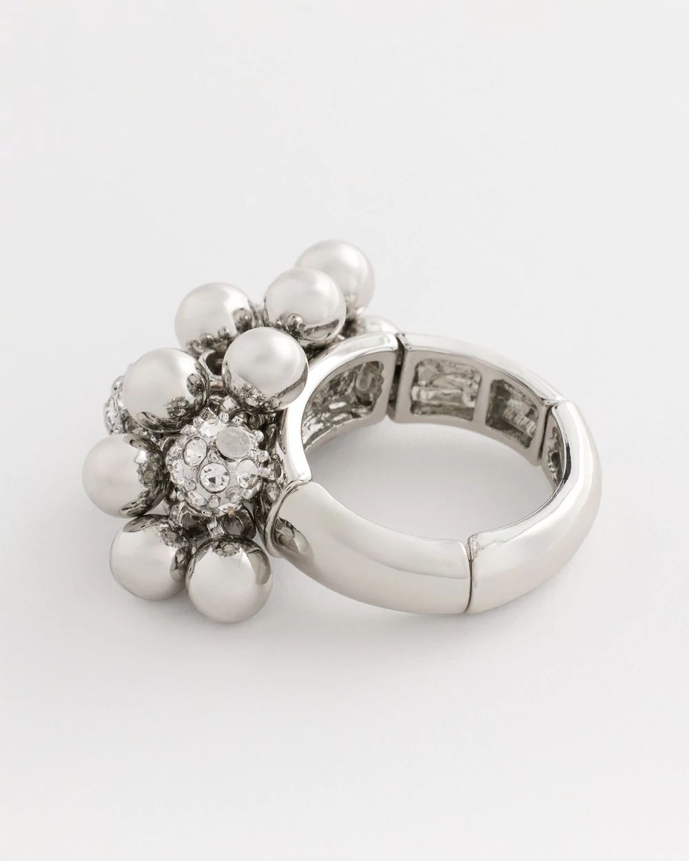 Silvertone Shimmer Stretch Ring click to view larger image.