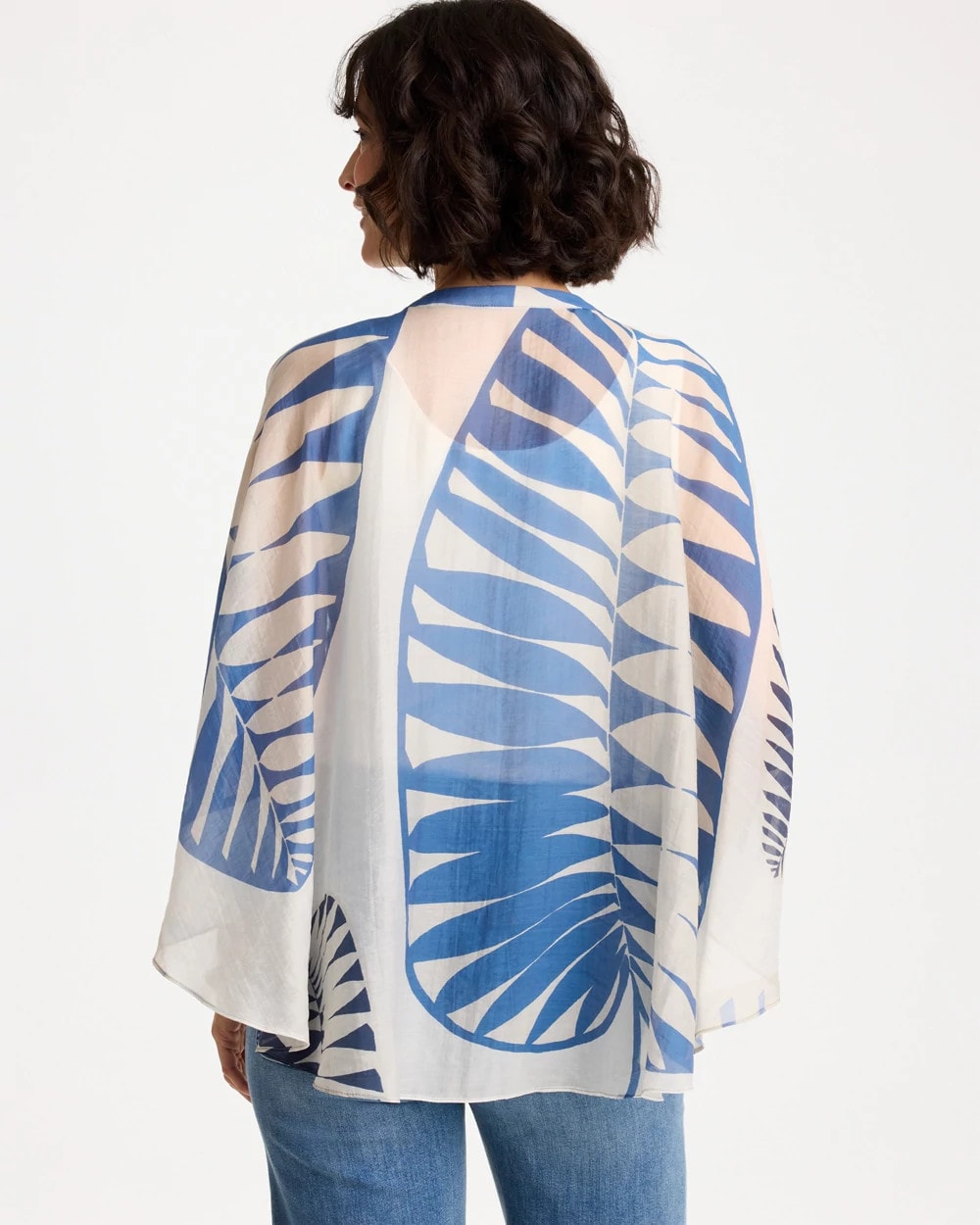 Palm Frond Short Poncho