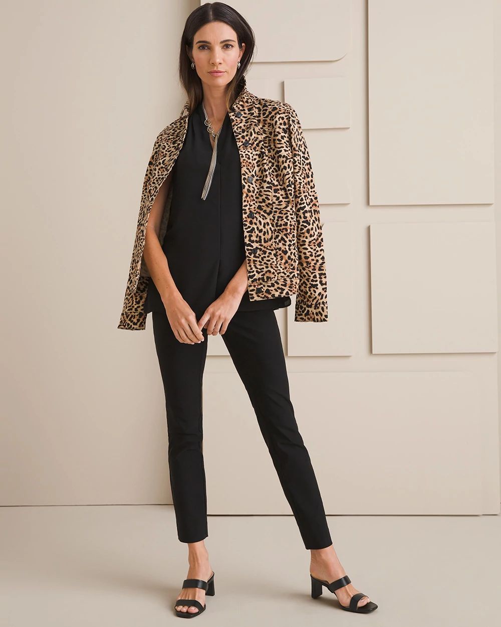 Animal-Print Denim Jacket