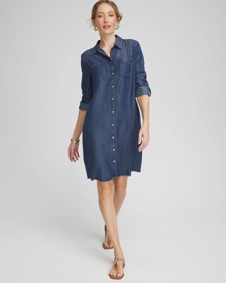 Tencel Fray Shirt Dress