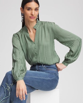 Georgette Ruffled-Hem Blouse click to view larger image.
