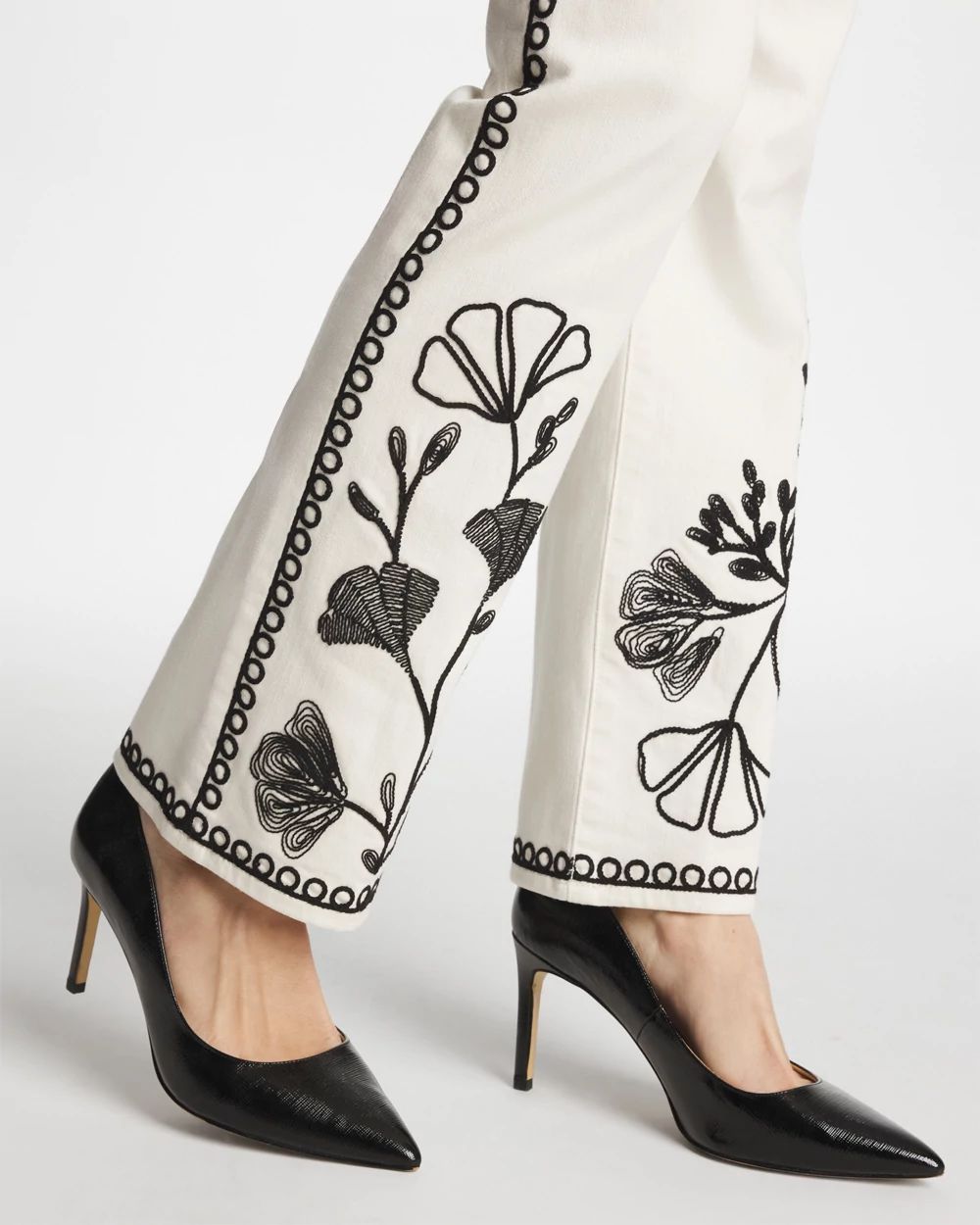 Petite Ginkgo Girlfriend Cropped Flared Jeans