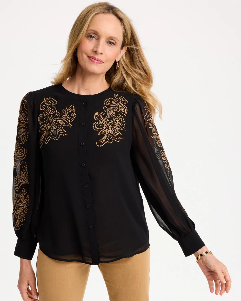 Embroidered Georgette Blouse