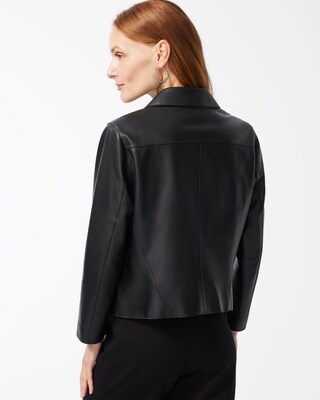 Black Label Cropped Leather Jacket