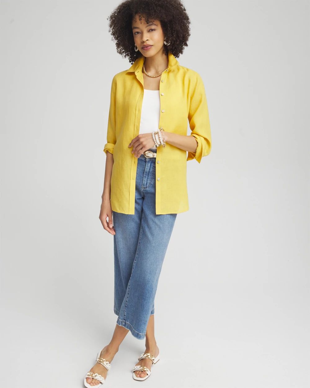 No Iron™ Linen 3/4 Sleeve Shirt