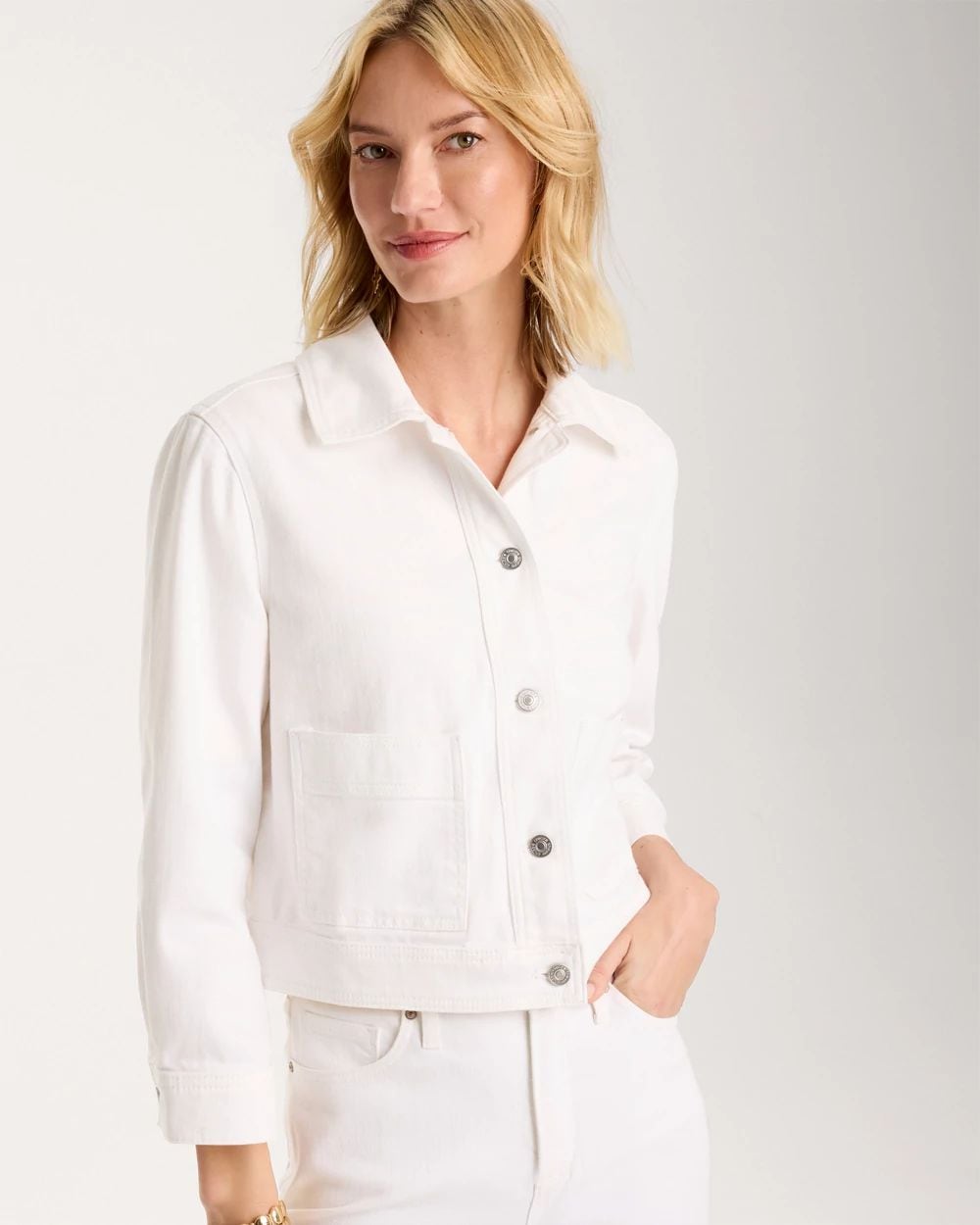 Cropped Denim Trucker Jacket