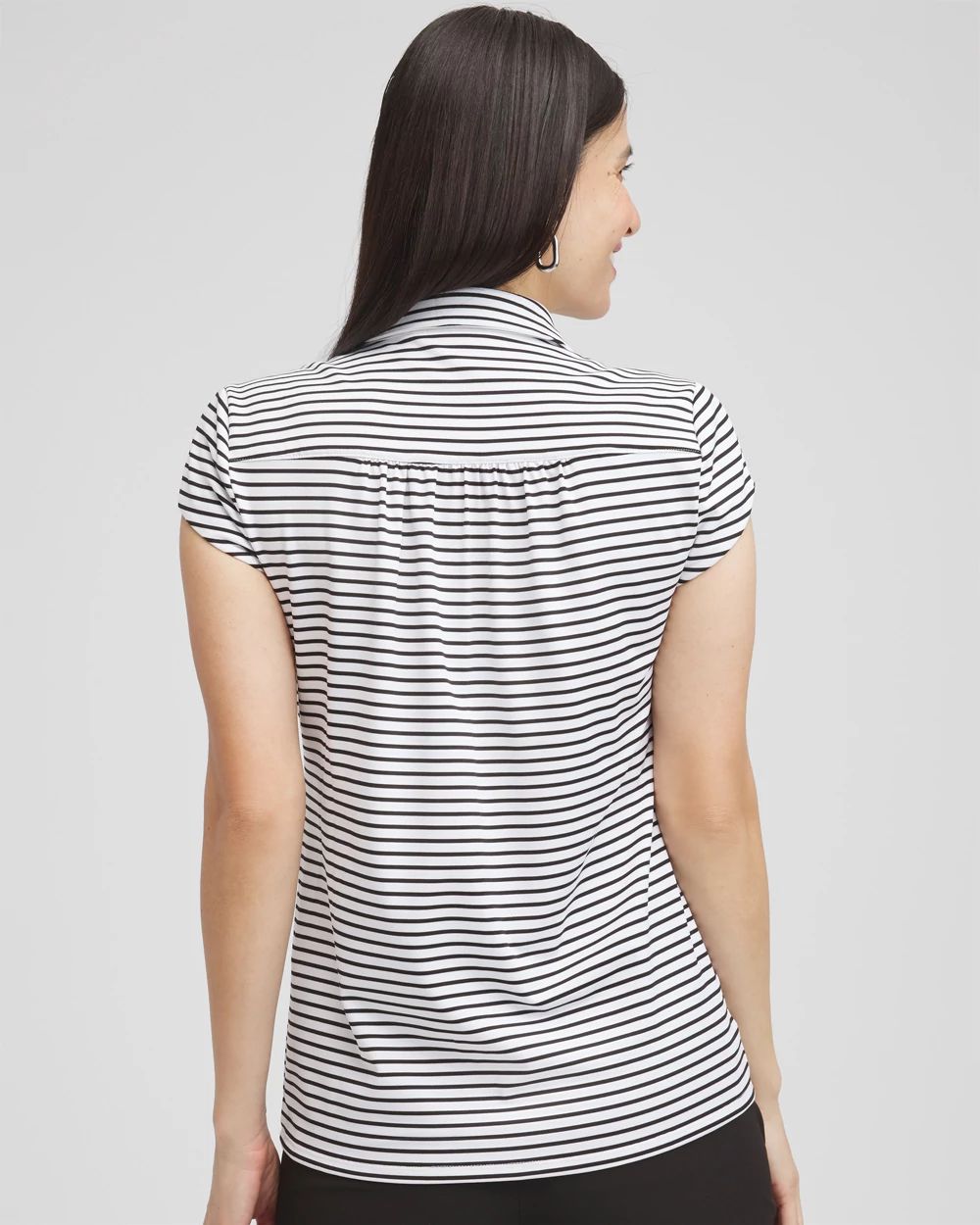Zenergy® UPF Stripe Cap Sleeve Polo