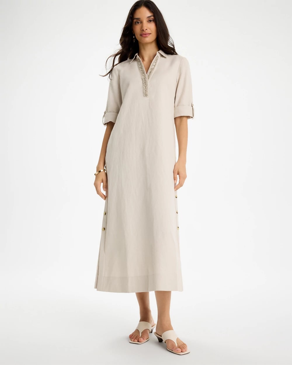 maxi dresses at chicos Short-Sleeved Maxi Dress