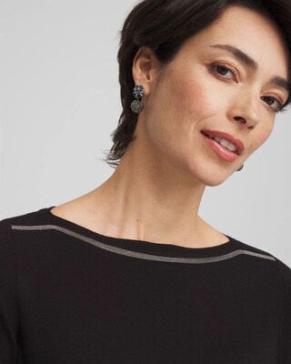 Caviar Bead Bateau Neck Sweater click to view larger image.