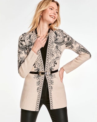Jacquard Cotton-Blend Cardigan