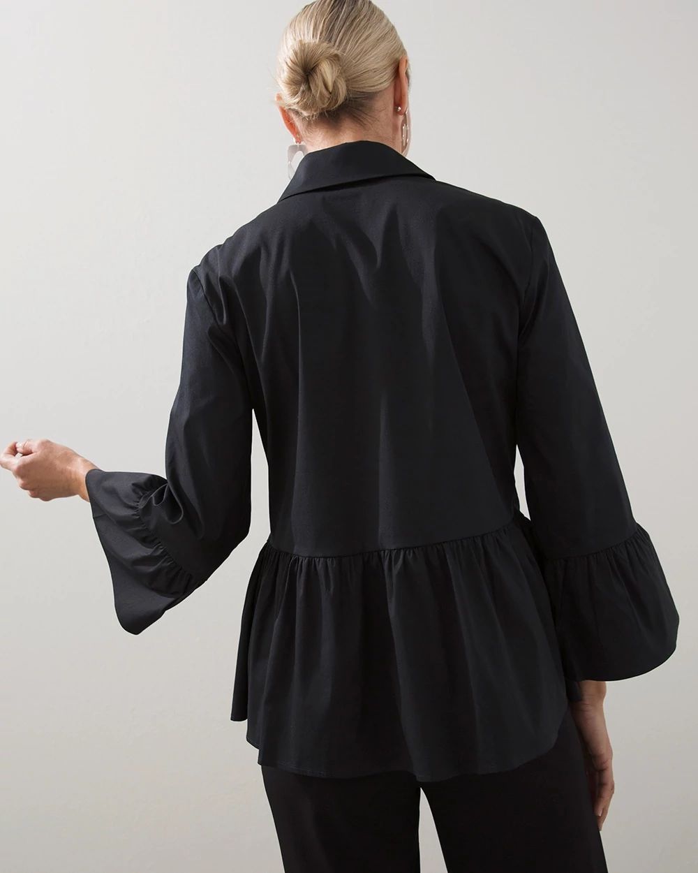 Black Label Poplin Peplum Shirt