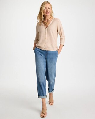 Stitchy Sequin V-Neck Cardigan click to view larger image.