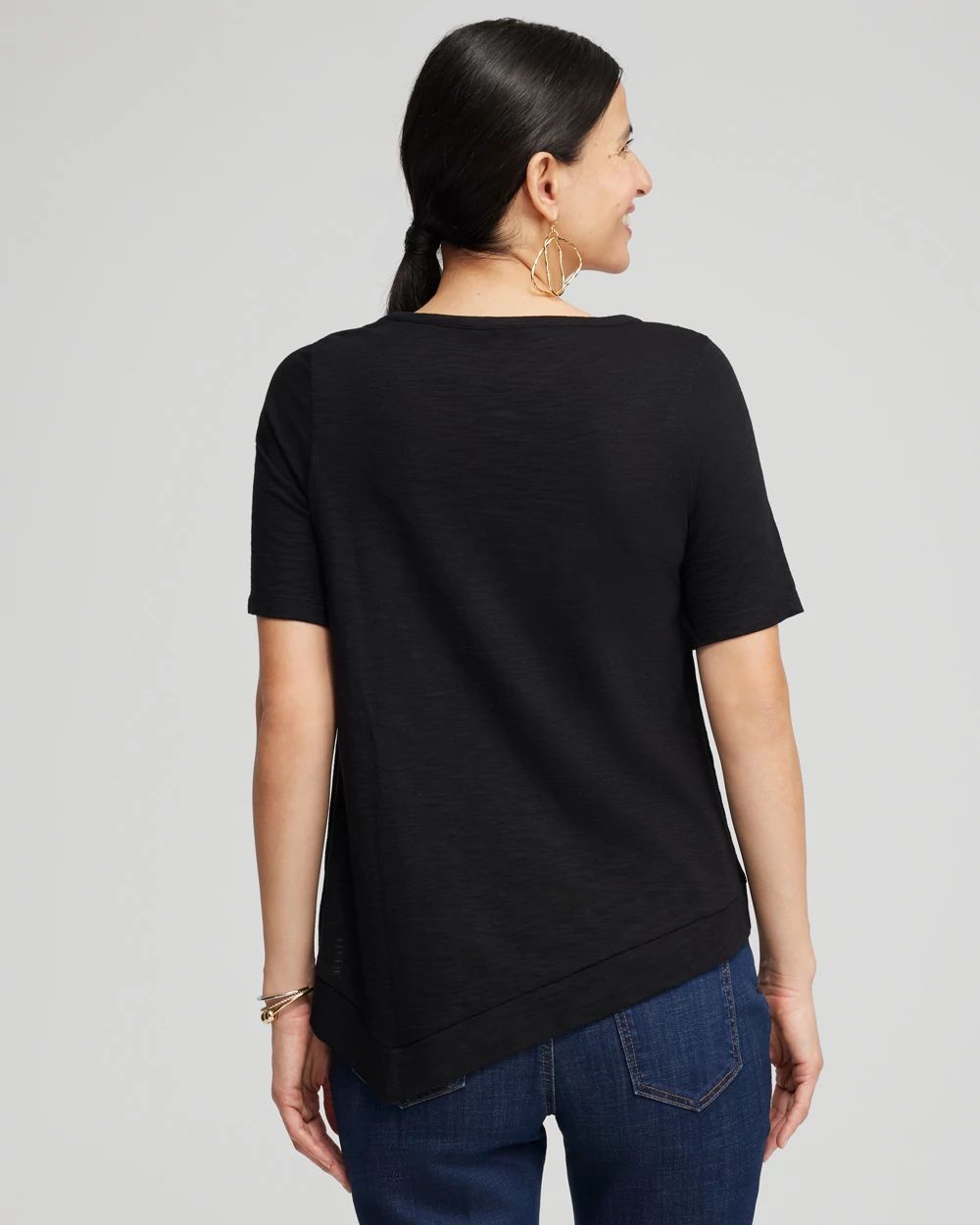 Asymmetrical Elbow Sleeve Tee