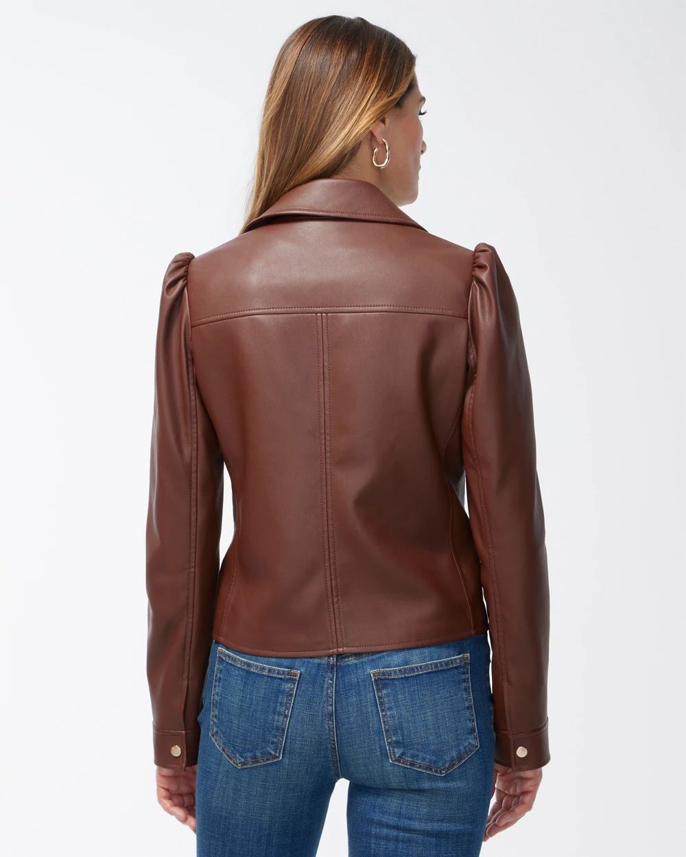 Faux Leather Cropped Moto Jacket