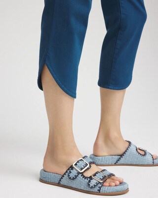 Pull-On Dolphin-Hemmed Capri Jeans click to view larger image.