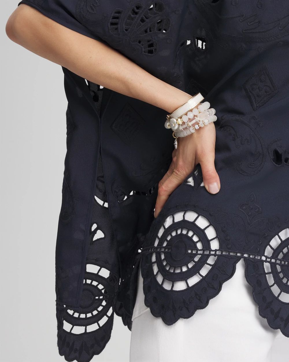 Eyelet Poncho