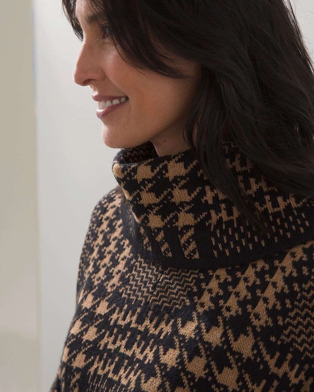 Plaid Knit Poncho