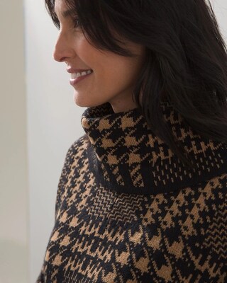 Plaid Knit Poncho