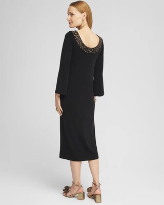 Travelers™ Rhinestone Scoopback Midi Dress click to view larger image.