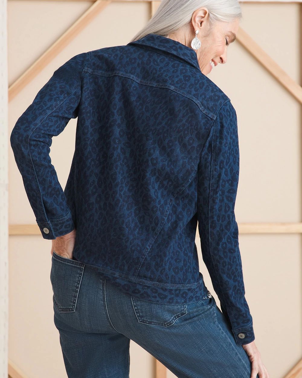 Animal-Print Denim Jacket