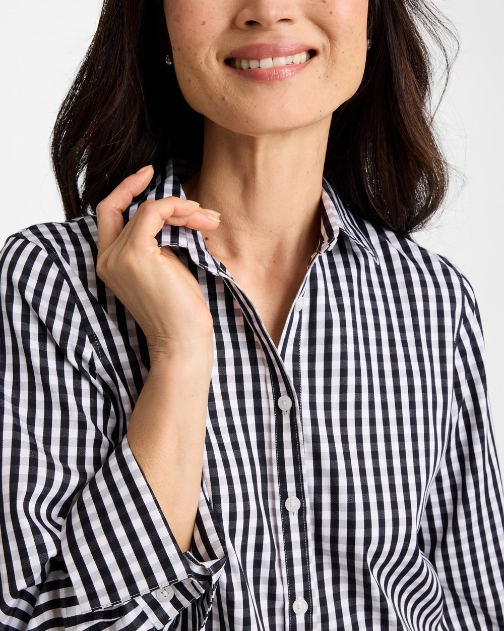 No Iron Stretch Gingham Shirt