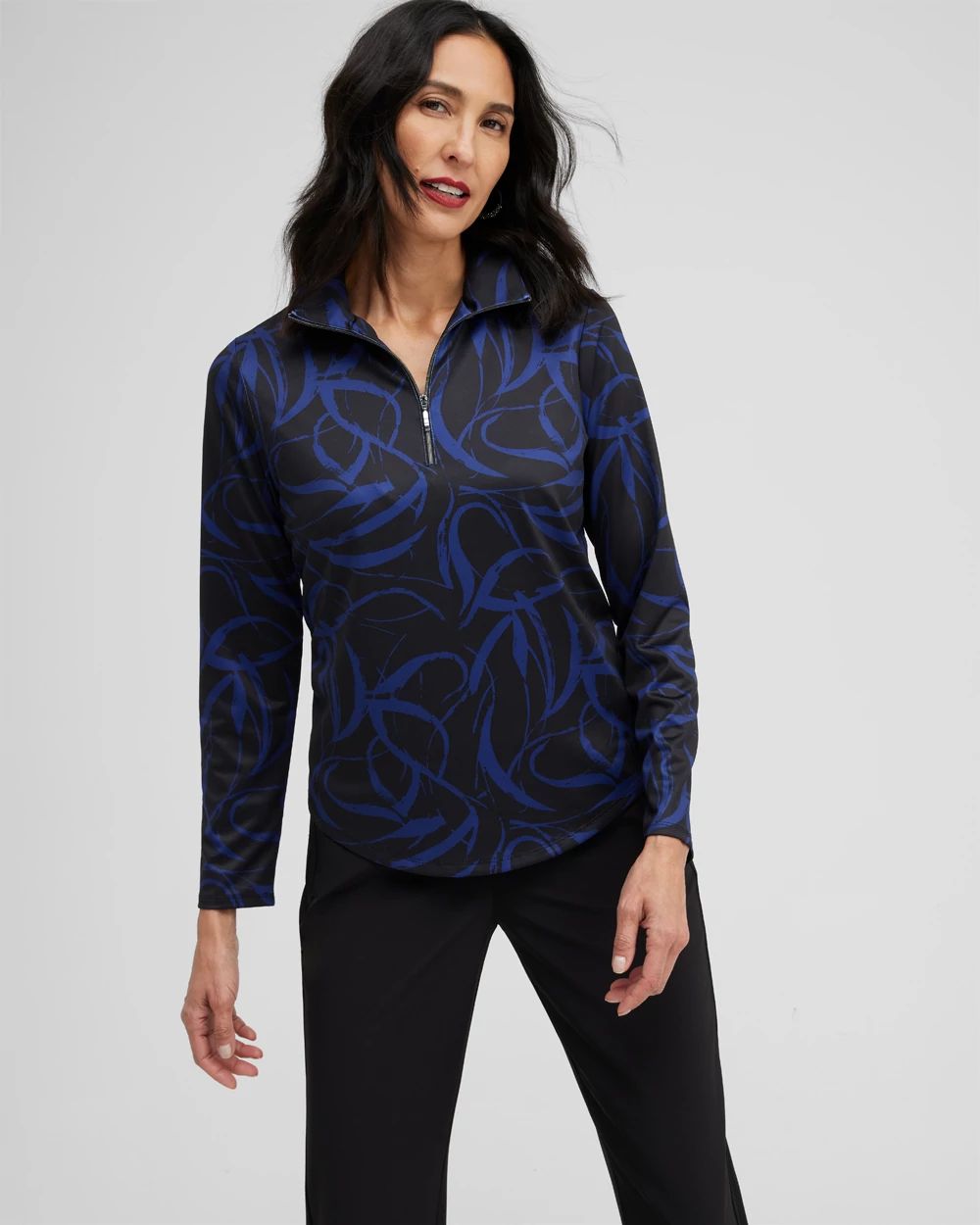 Zenergy UPF Ribbon Print Long Sleeve Top