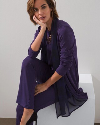 Travelers Floral Chiffon Trim Cardigan