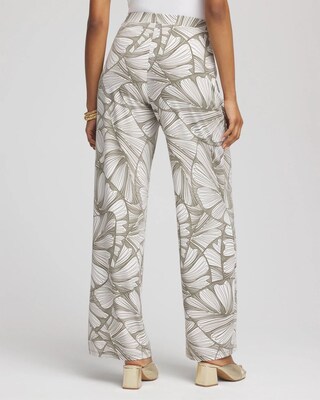 Travelers™ Abstract Leaf Print Knit Wide-Leg Pants click to view larger image.