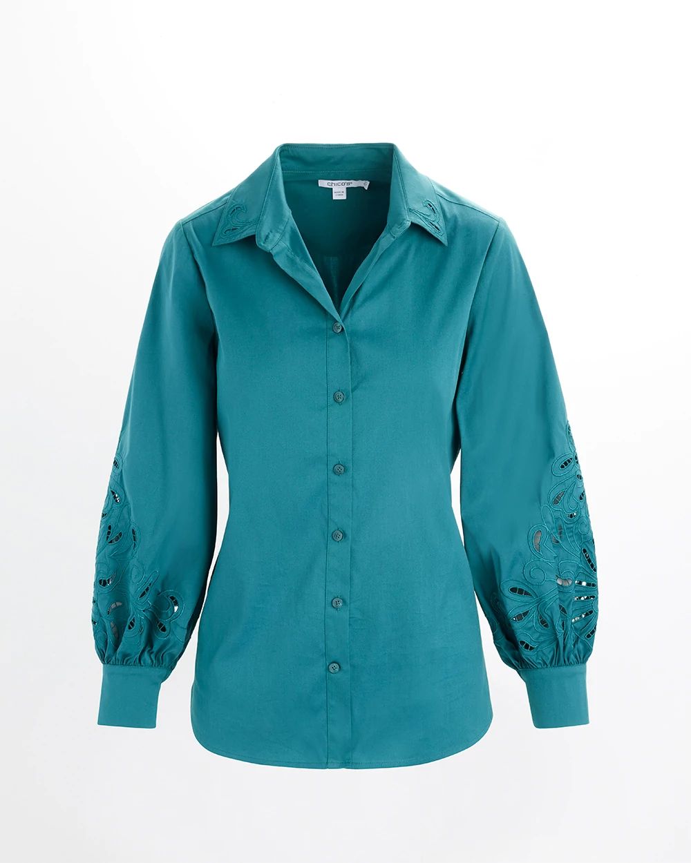Poplin Embroidered Cutwork Shirt