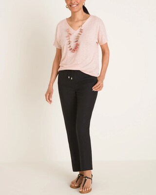 Linen Drawstring Ankle Pants