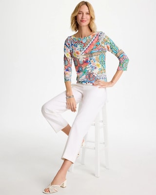 Printed  Pima 3/4 Sleeve Tee click to view larger image.